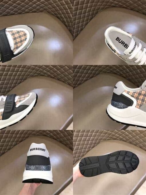 Replica BURBERRY CHECK, SUEDE AND LEATHER SNEAKERS – BBR096 15