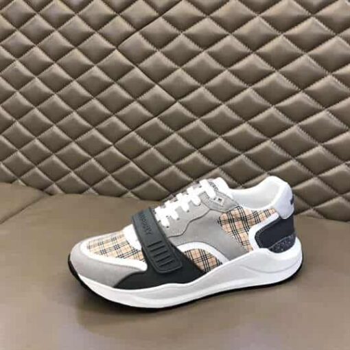 Replica BURBERRY CHECK, SUEDE AND LEATHER SNEAKERS – BBR096 20