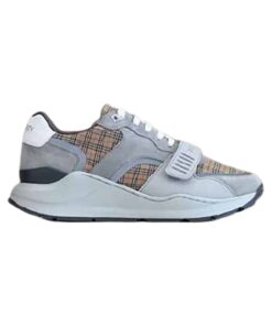 Replica BURBERRY CHECK, SUEDE AND LEATHER SNEAKERS – BBR103