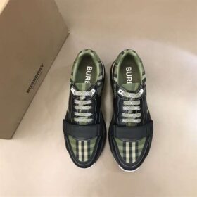 Replica BURBERRY CHECK LACE-UP SNEAKERS IN MILITARY GREEN – BBR092 9