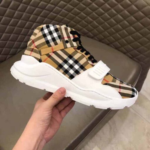Replica BURBERRY VINTAGE CHECK HIGH-TOP SNEAKERS – BBR2 10