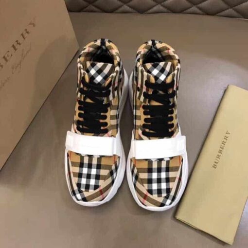 Replica BURBERRY VINTAGE CHECK HIGH-TOP SNEAKERS – BBR2 12