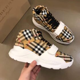 Replica BURBERRY VINTAGE CHECK HIGH-TOP SNEAKERS – BBR2 6