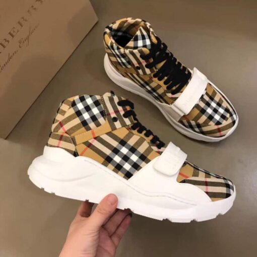 Replica BURBERRY VINTAGE CHECK HIGH-TOP SNEAKERS – BBR2 13