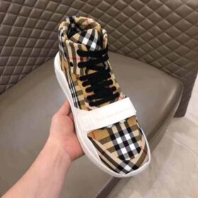 Replica BURBERRY VINTAGE CHECK HIGH-TOP SNEAKERS – BBR2 8