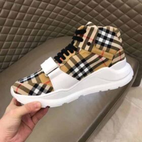 Replica BURBERRY VINTAGE CHECK HIGH-TOP SNEAKERS – BBR2 9