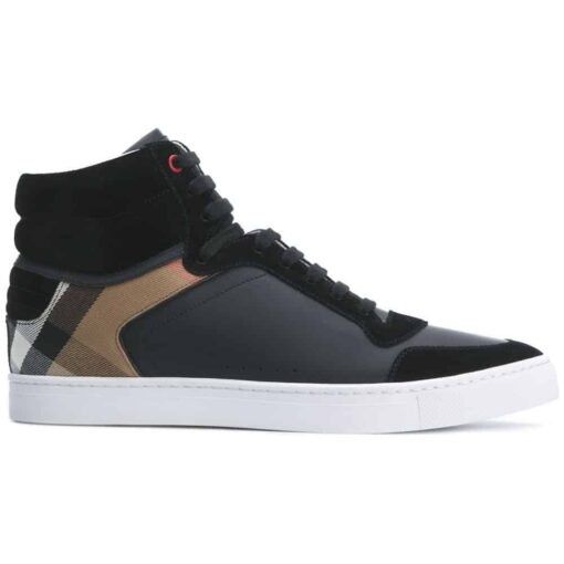 Replica BURBERRY LEATHER AND HOUSE CHECK HI-TOP SNEAKERS – BBR28