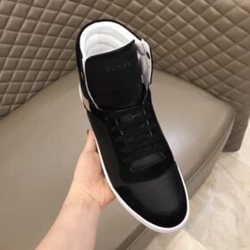 Replica BURBERRY LEATHER AND HOUSE CHECK HI-TOP SNEAKERS – BBR28 8