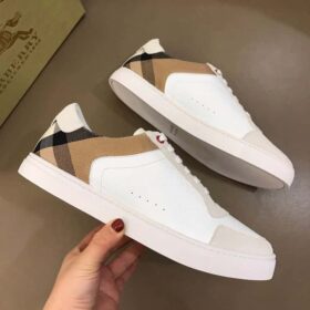 Replica BURBERRY LEATHER AND HOUSE CHECK SNEAKERS – BBR27 5