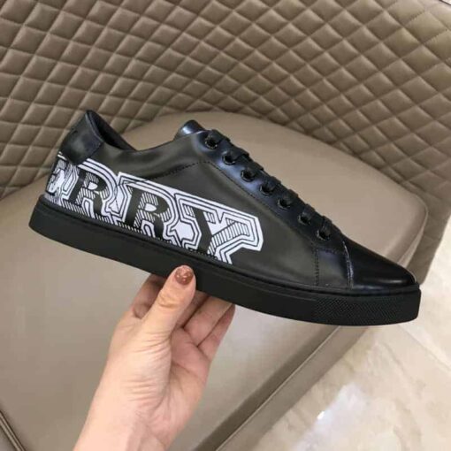 Replica BURBERRY PRINTED LEATHER SNEAKERS – BBR9 10