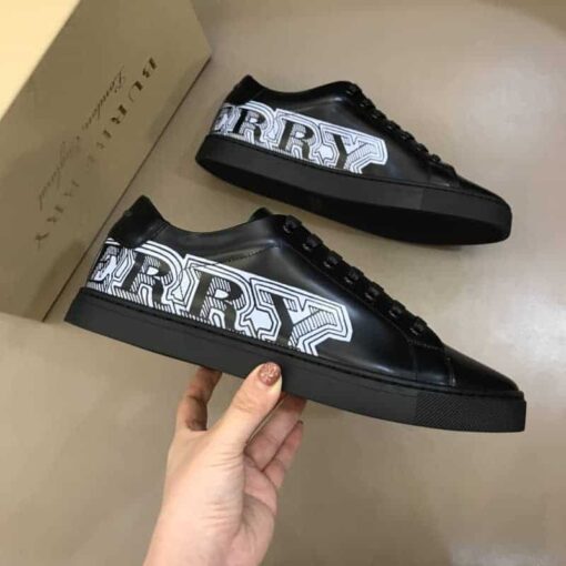 Replica BURBERRY PRINTED LEATHER SNEAKERS – BBR9 14