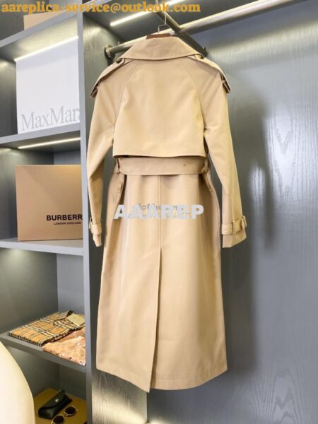 Replica Burberry Long Double-Breasted Gabardine Trench Coat beige