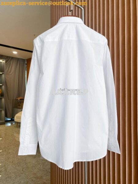 Replica Burberry Signature Embroidered Stretch Cotton Long Sleeve Shirt