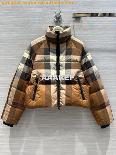 Replica Burberry Boutique Bestseller Vintage Birch Brown Check Down Jacket 2