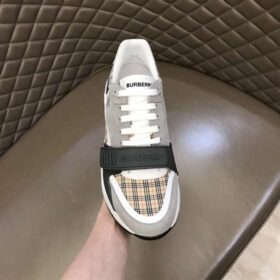 Replica BURBERRY CHECK, SUEDE AND LEATHER SNEAKERS – BBR096 4