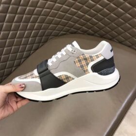 Replica BURBERRY CHECK, SUEDE AND LEATHER SNEAKERS – BBR096 9