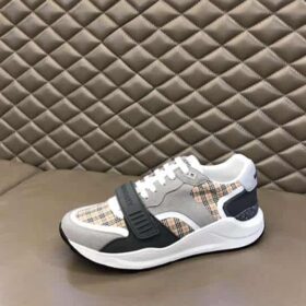 Replica BURBERRY CHECK, SUEDE AND LEATHER SNEAKERS – BBR096 11