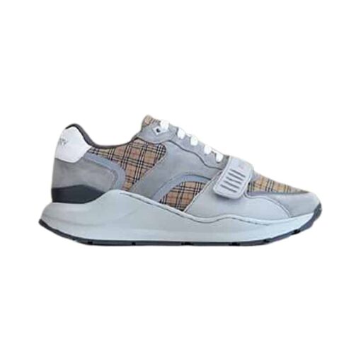 Replica BURBERRY CHECK, SUEDE AND LEATHER SNEAKERS – BBR103