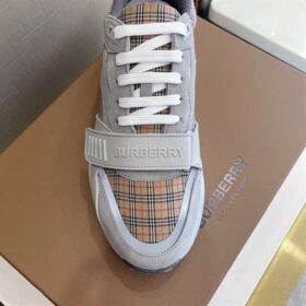 Replica BURBERRY CHECK, SUEDE AND LEATHER SNEAKERS – BBR103 8
