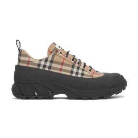 Replica BURBERRY CHECK LACE-UP SNEAKERS IN MILITARY GREEN – BBR092 22