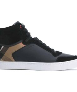 Replica BURBERRY LEATHER AND HOUSE CHECK HI-TOP SNEAKERS – BBR28