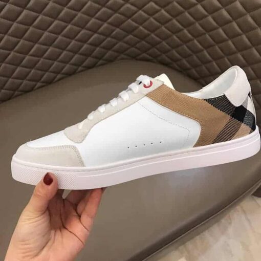 Replica BURBERRY LEATHER AND HOUSE CHECK SNEAKERS – BBR27 16