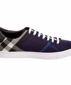 Replica BURBERRY ALBERT HOUSE CHECK & LEATHER LOW-TOP SNEAKER – BBR4
