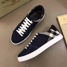 Replica BURBERRY ALBERT HOUSE CHECK & LEATHER LOW-TOP SNEAKER – BBR4 5