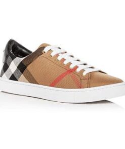 Replica BURBERRY ALBERT HOUSE CHECK & LEATHER LOW-TOP SNEAKER – BBR3