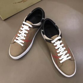 Replica BURBERRY ALBERT HOUSE CHECK & LEATHER LOW-TOP SNEAKER – BBR3 4