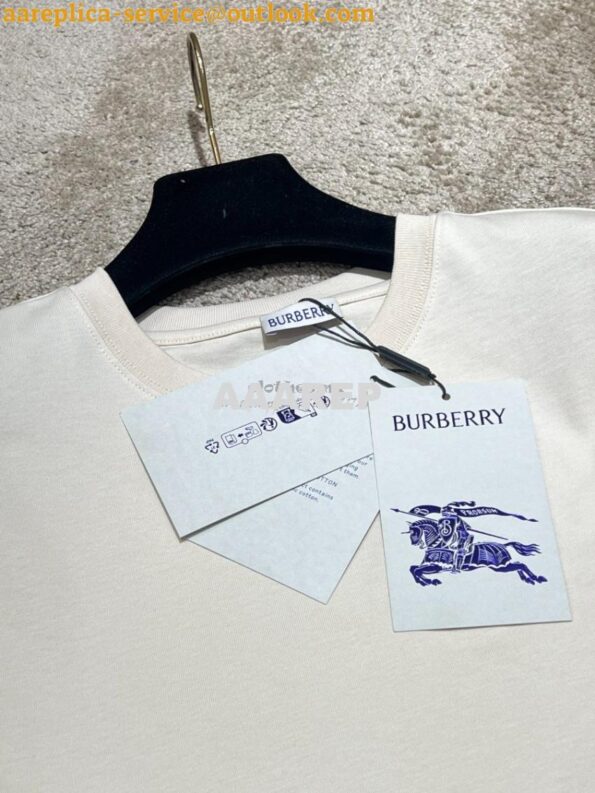 Replica Burberry New Arrival Hem Embroidery Basic T-Shirt 5